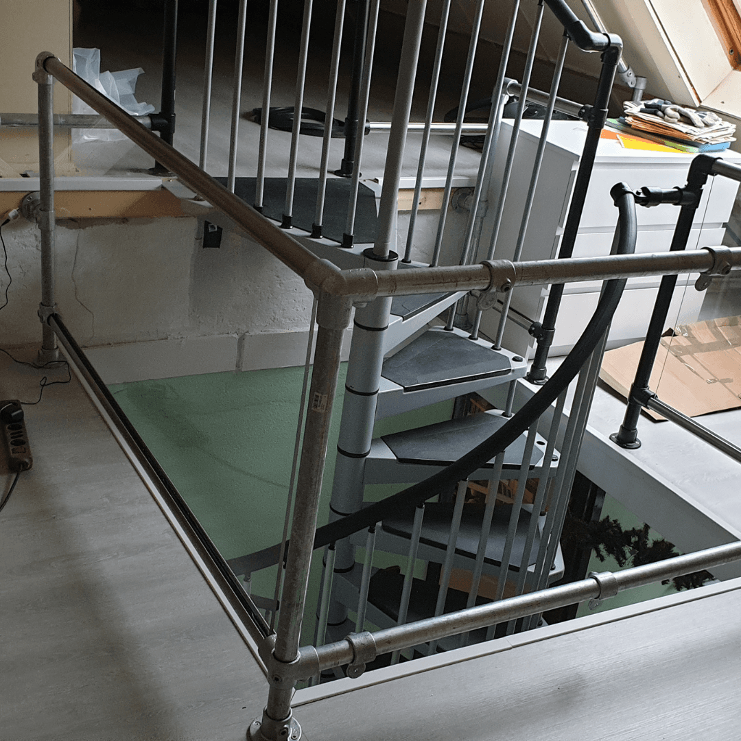 Trapgat balustrade plexiglas