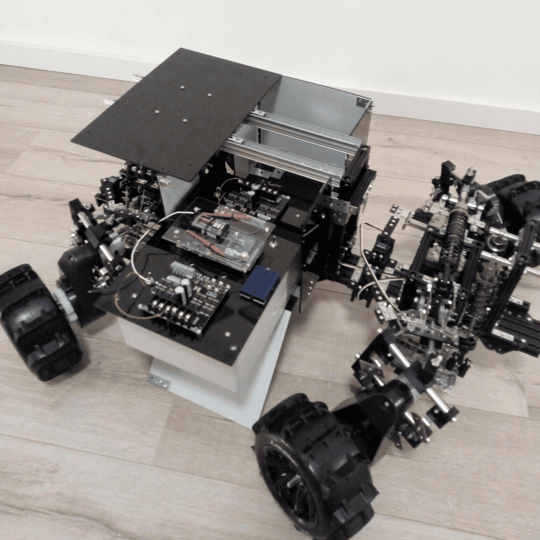 Robot auto met plexiglas batterij behuizing