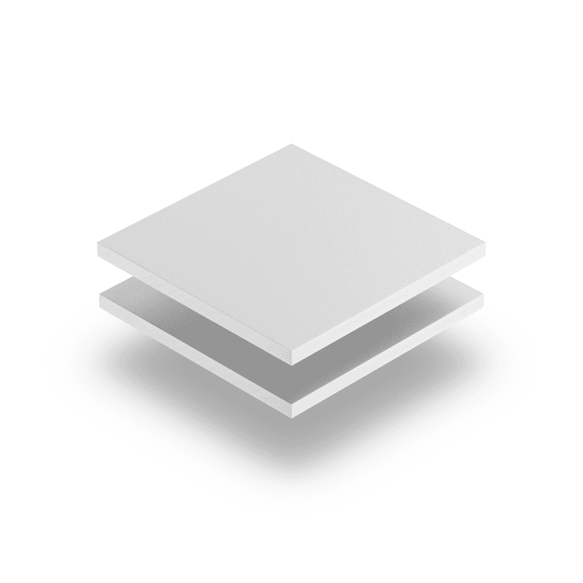 Geschuimd PVC wit 2 MM RAL 9003