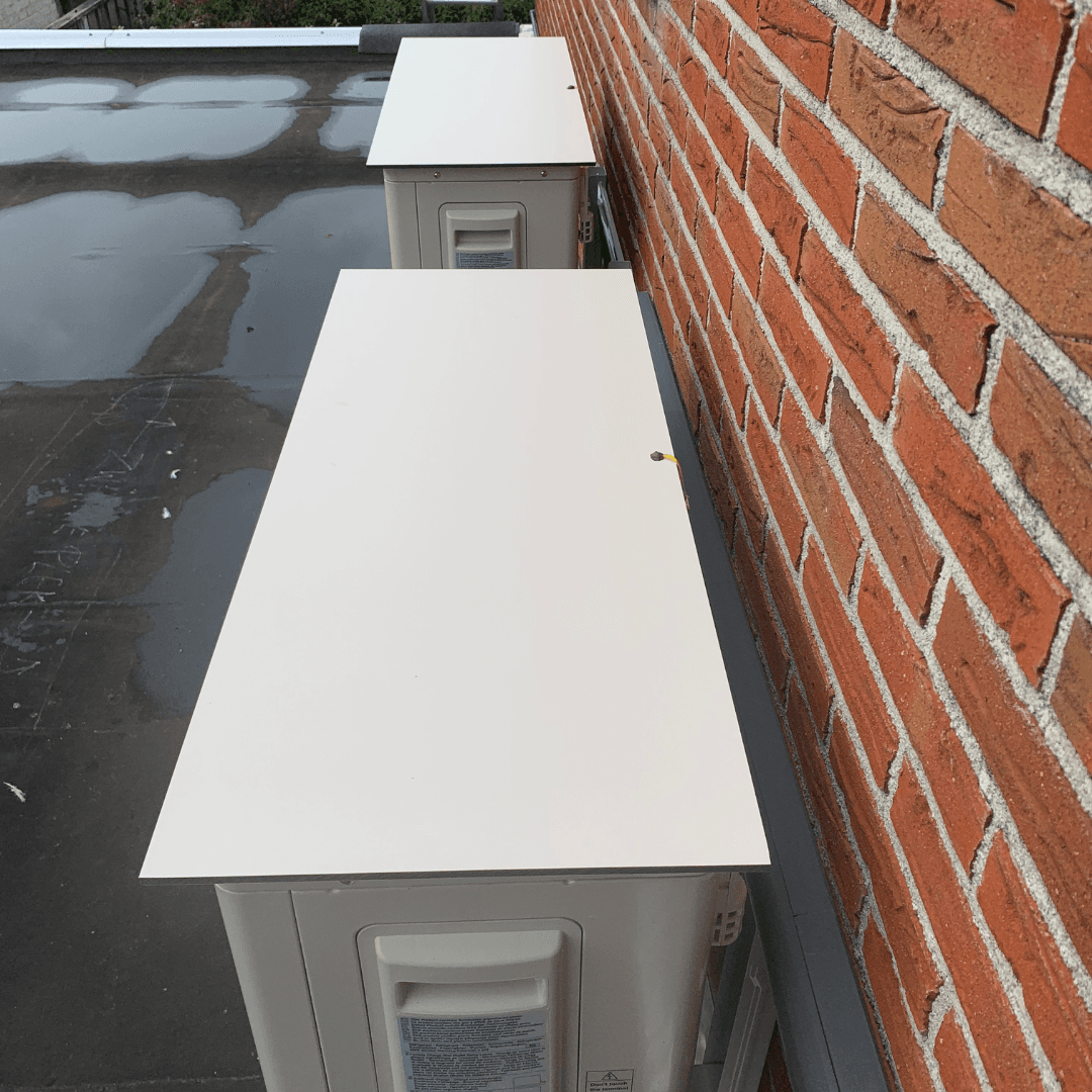 Airco buitenunit omkasting van HPL