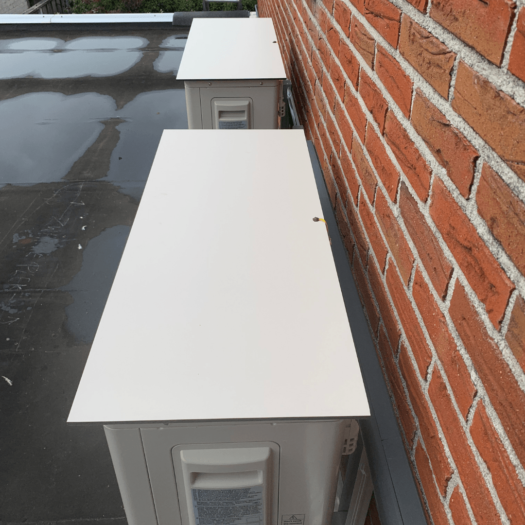 Airco buitenunit omkasting van HPL