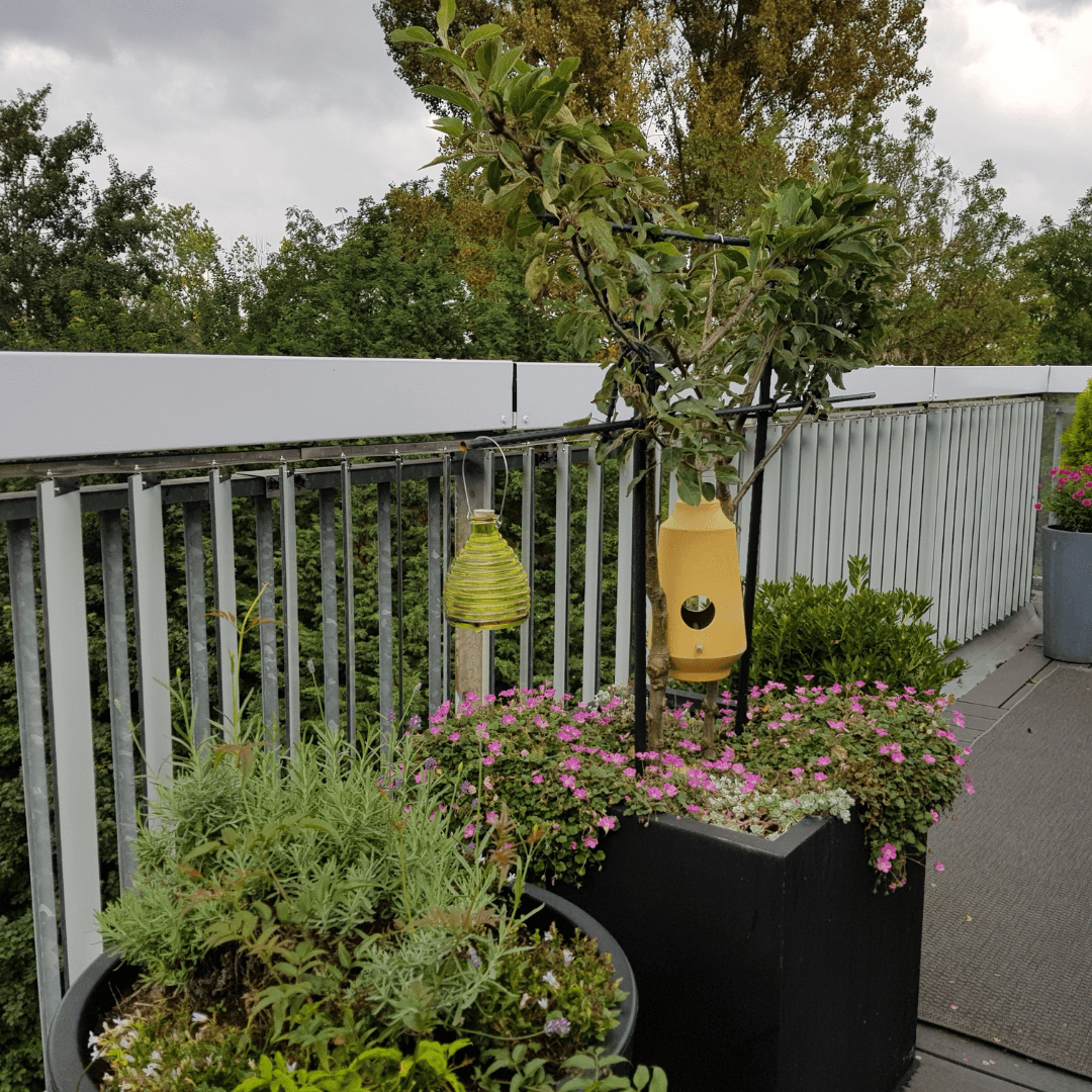Alupanel shutters voor op balkon links