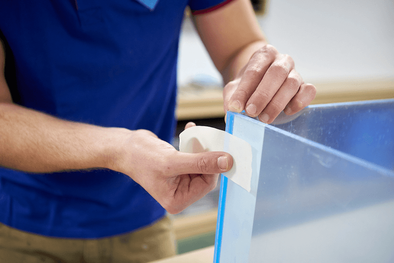 Aquarium maken fixeren met schilderstape