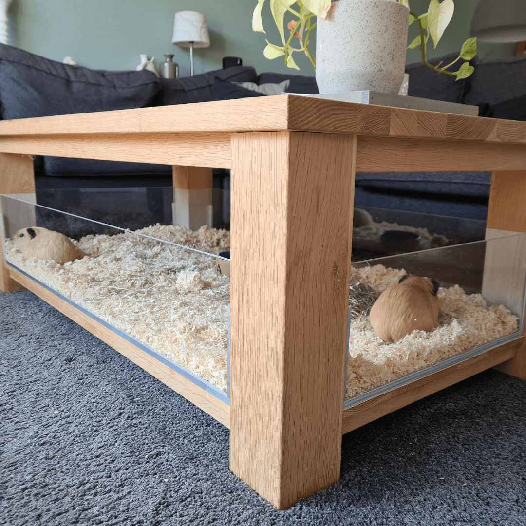 Caviakooi van plexiglas en salontafel
