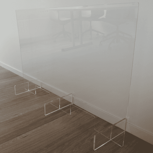 Doorzichtige afscherming balie:toonbank standaard