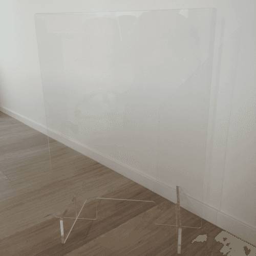 Doorzichtige afscherming balie:toonbank standaard