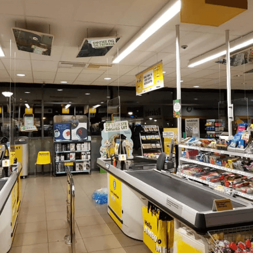 Doorzichtige afscherming hangend overzciht