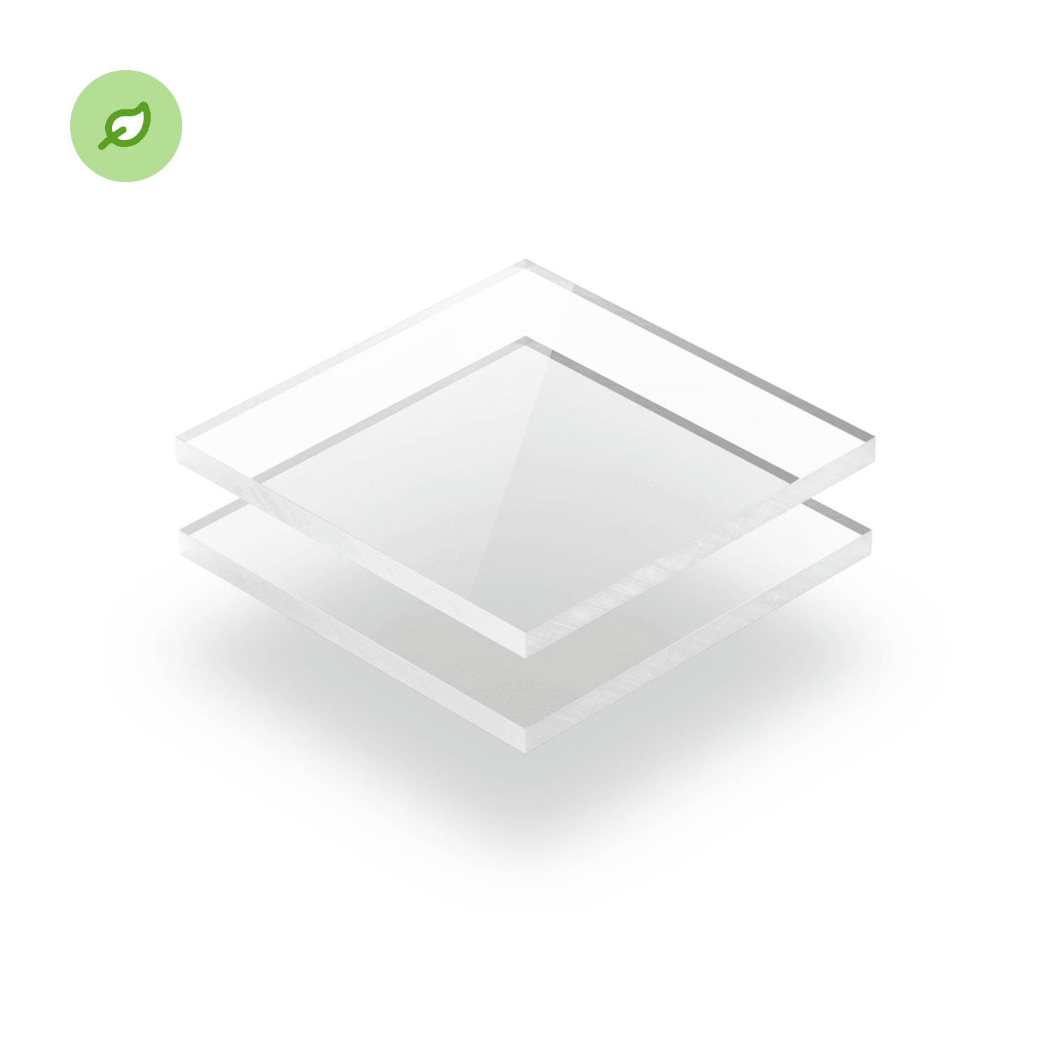 Gerecycled plexiglas Green Cast transparant