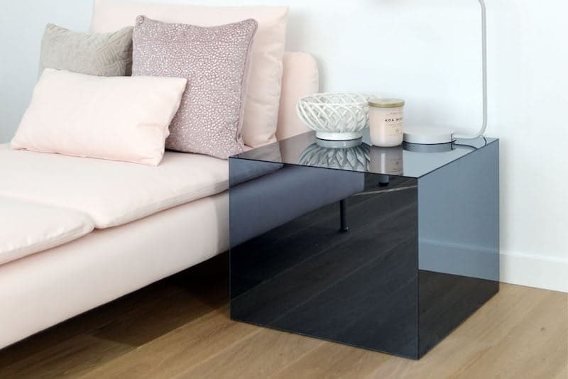 IKEA LACK tafel met gespiegeld plexiglas