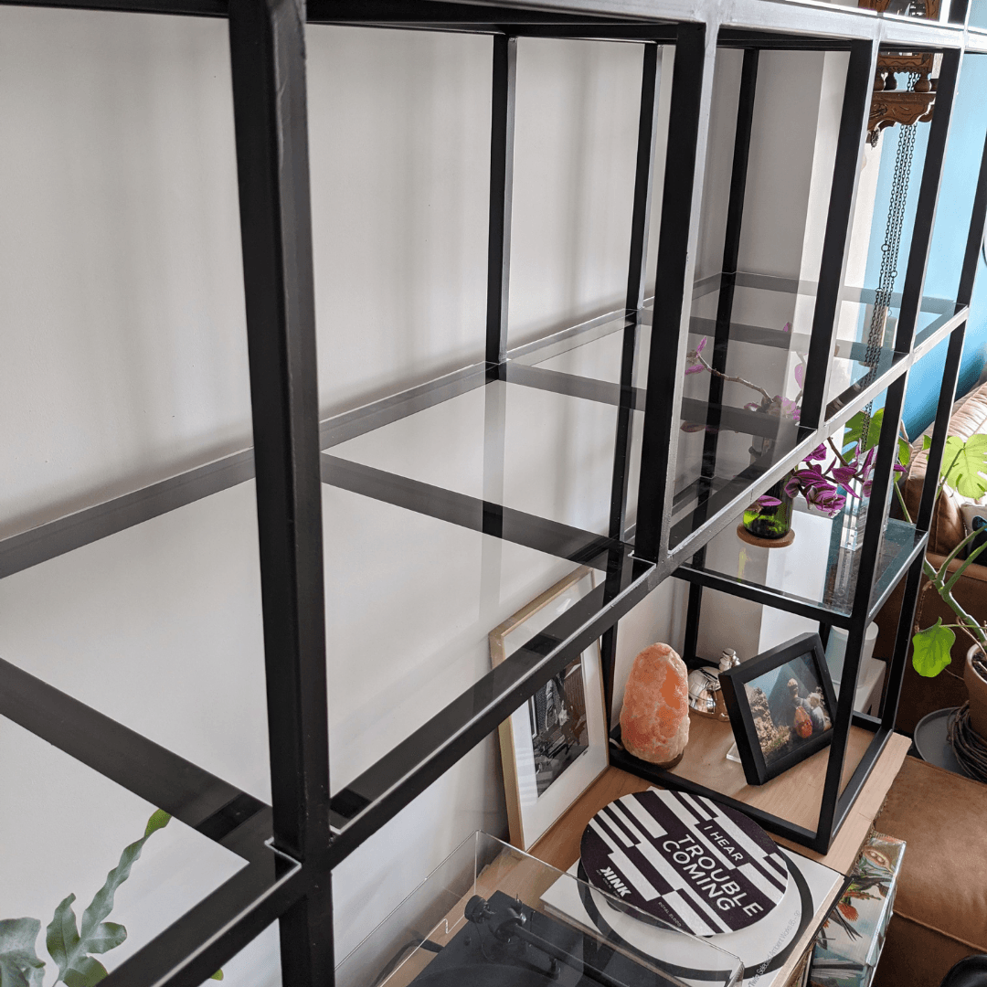 Industriële roomdivider kast met plexiglas