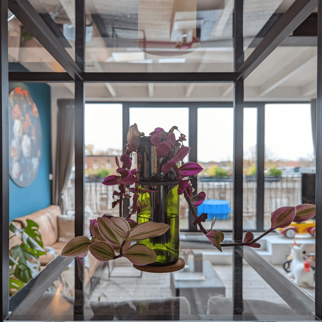 Industriële roomdivider kast met plexiglas