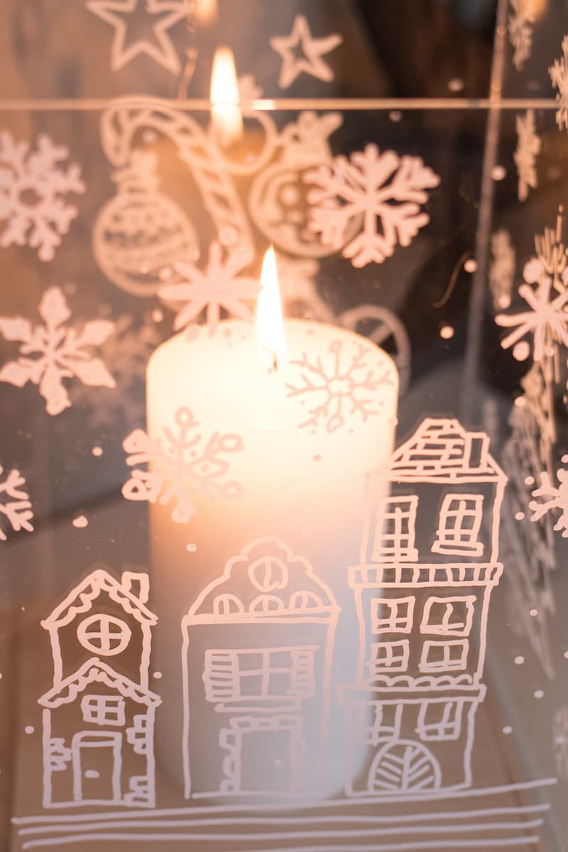 Kerst windlicht maken eindresultaat in sfeer