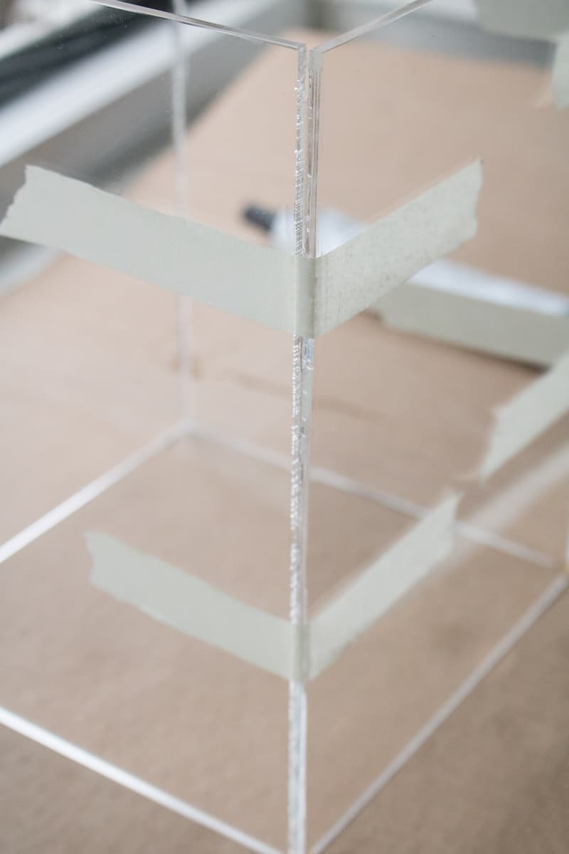 Kerst windlicht maken plexiglas lijmen