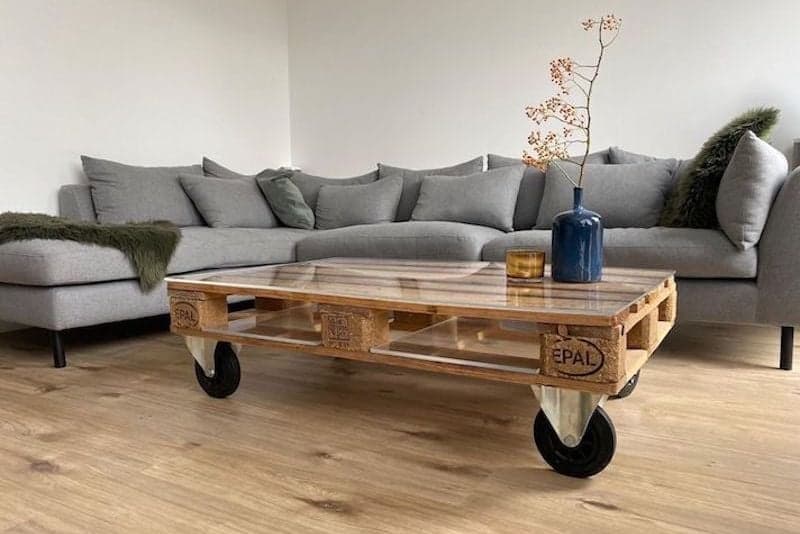 Kunststof tafelblad voor pallet salontafel