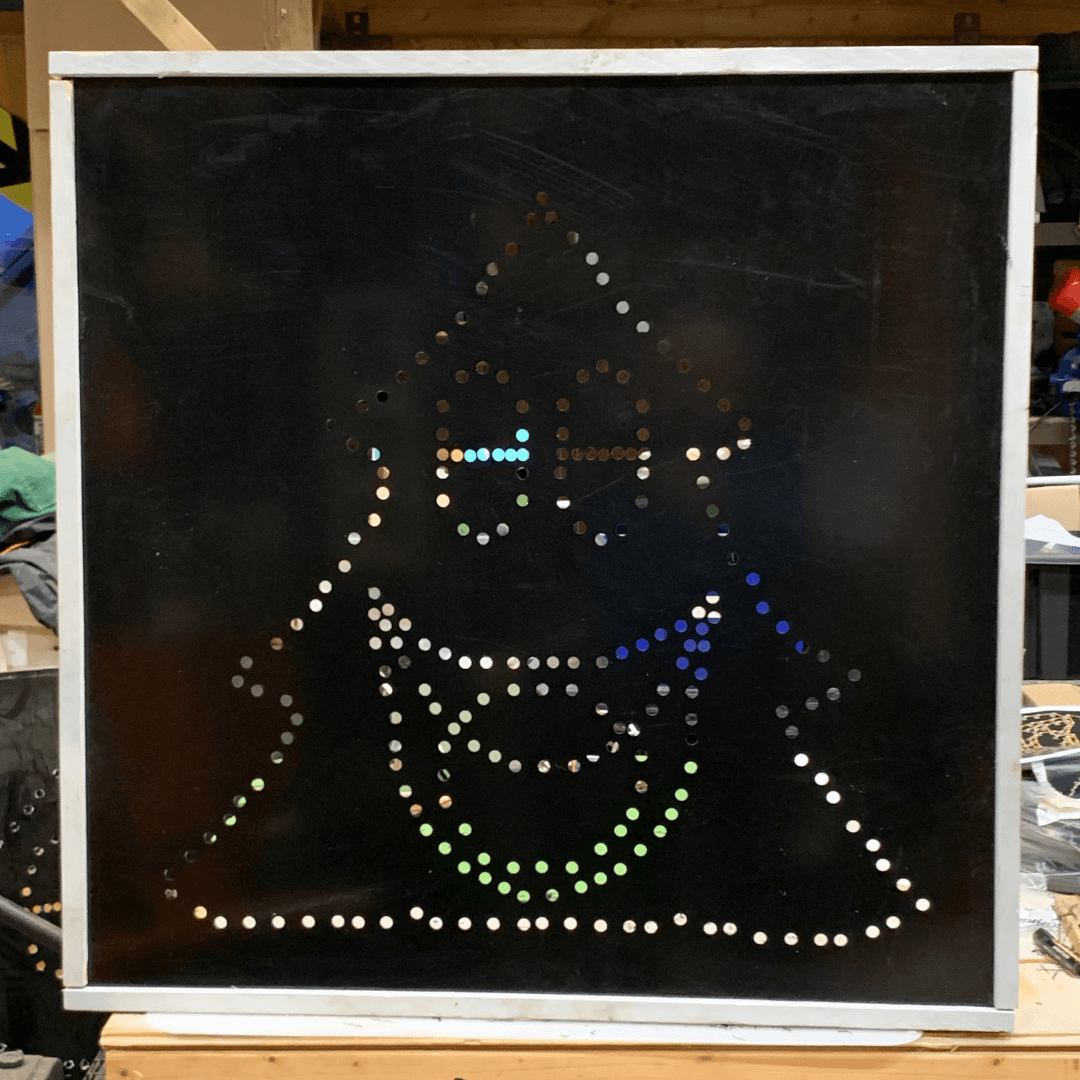 Lichtborden van zwart PVC en LED-lichtjes