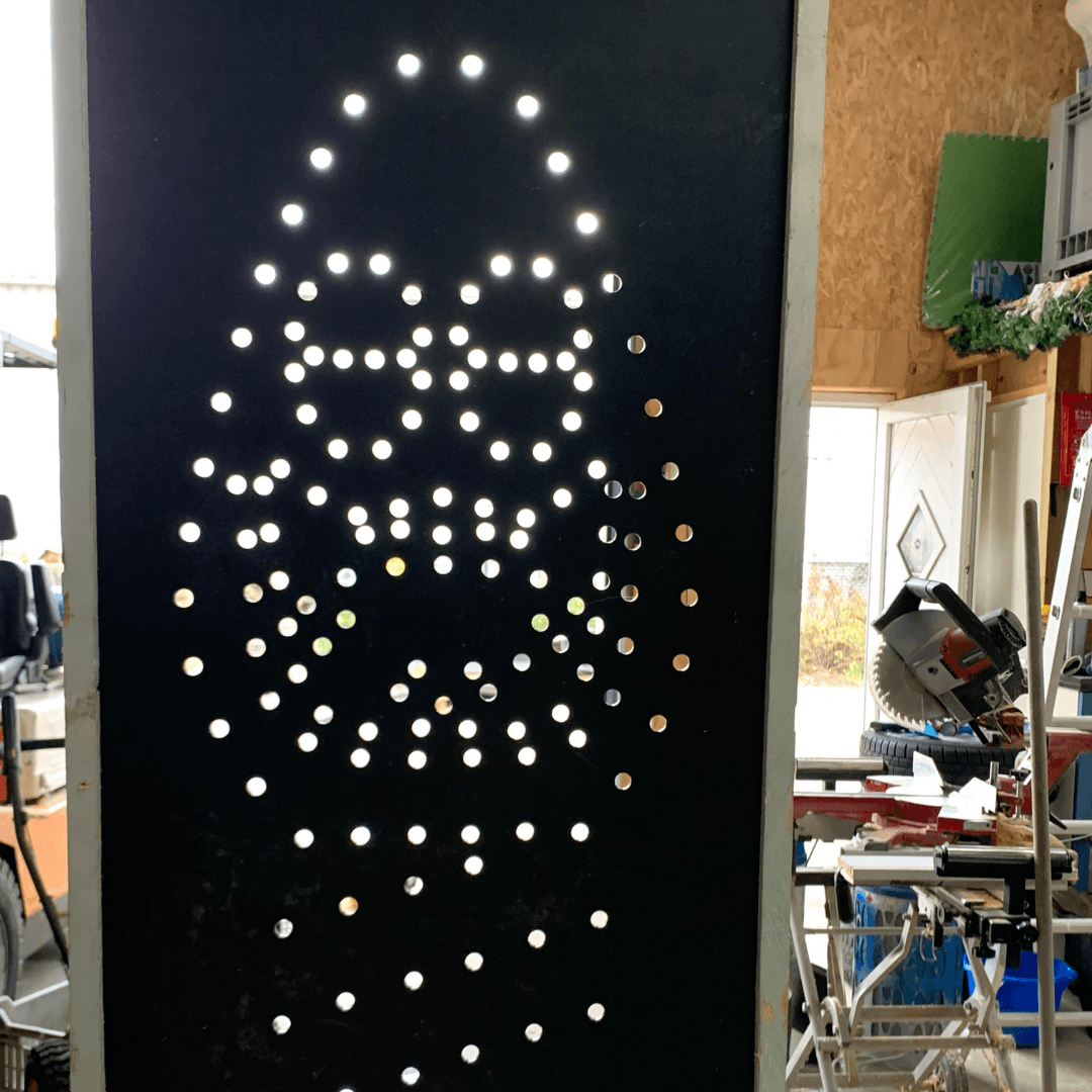 Lichtborden van zwart PVC en LED-lichtjes