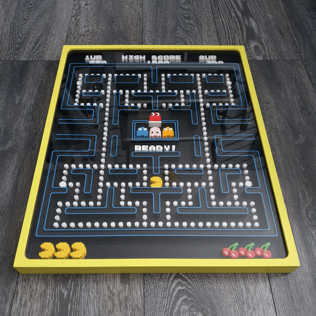 Pac-Man diorama met plexiglas