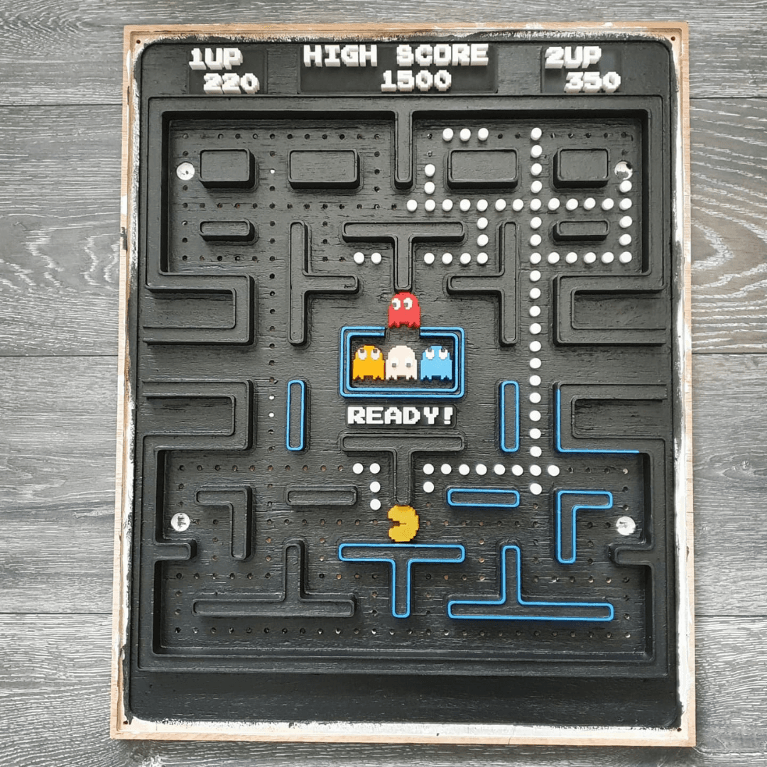 Pac-Man diorama met plexiglas