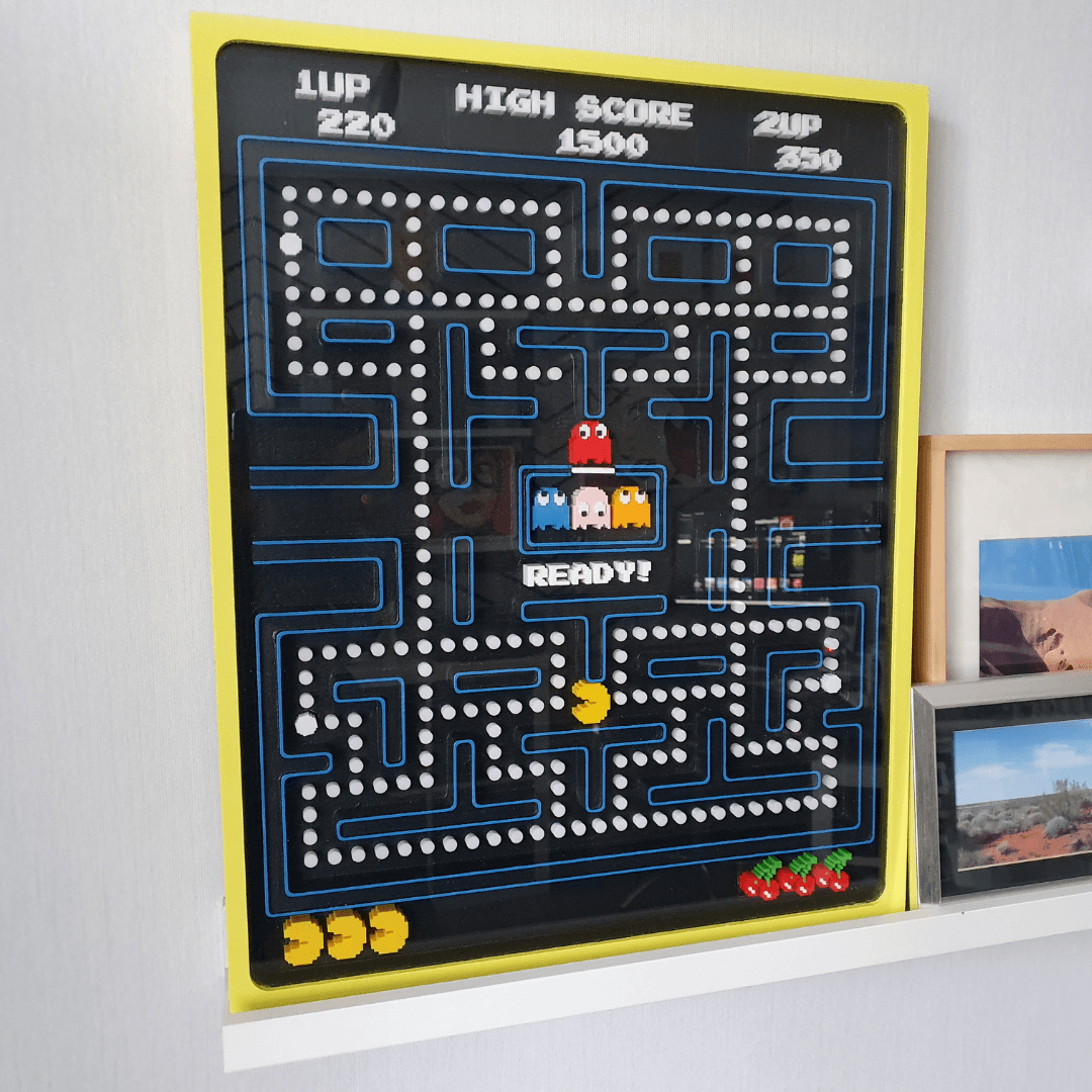Pac-Man diorama met plexiglas