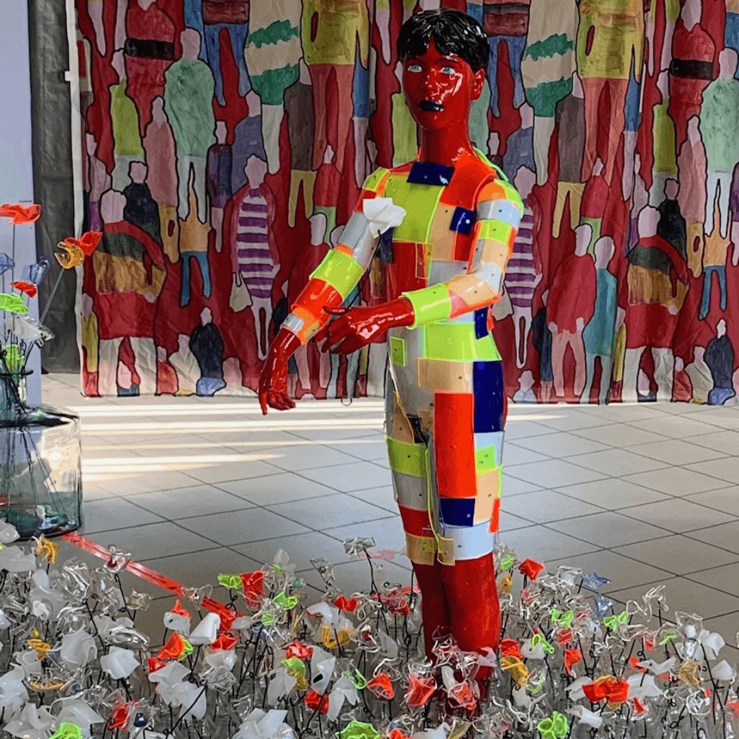 Plexiglas bloemen kunstwerk