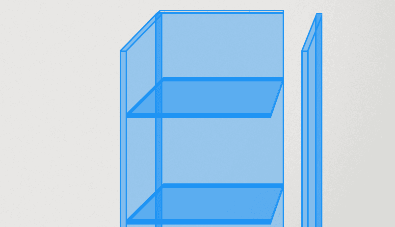 Plexiglas vitrinekast maken zijkant