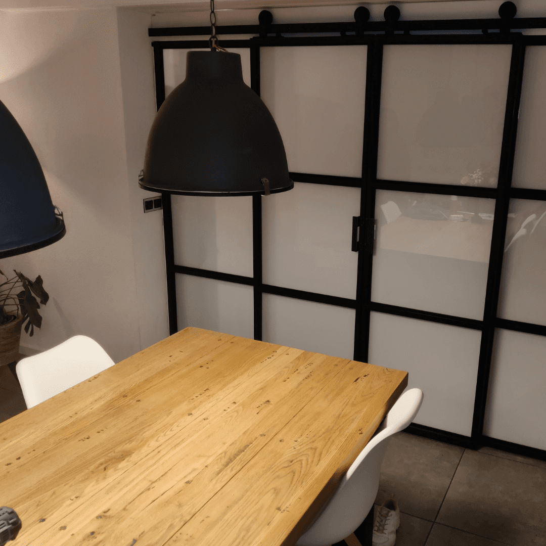 Industriële roomdivider schuifdeur van polycarbonaat