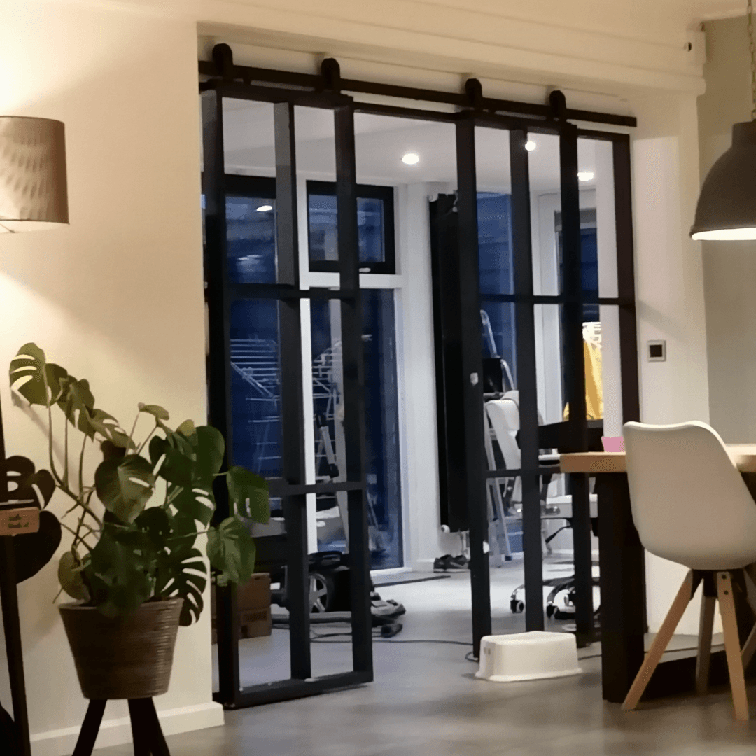 Industriële roomdivider schuifdeur van polycarbonaat