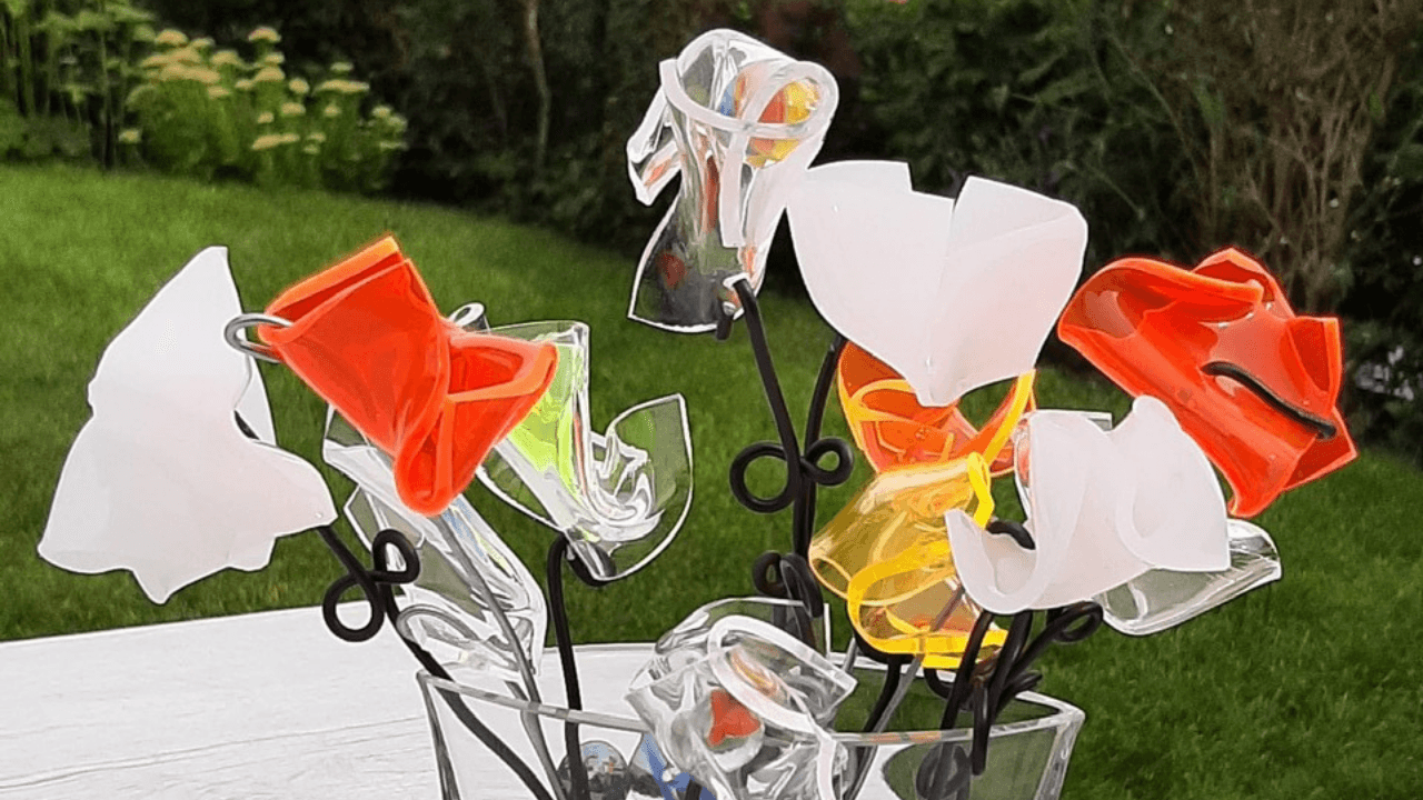 Plexiglas bloemen kunstwerk 1