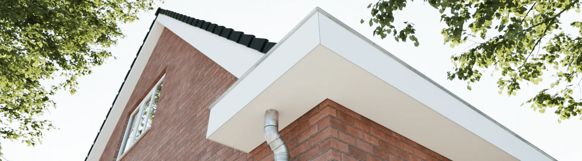 dakrand wit windveer dakoverstek regenbuis