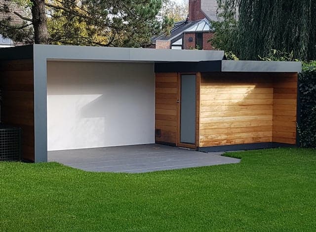 Afwerking van tuinhuisje met HPL en Trespa® platen
