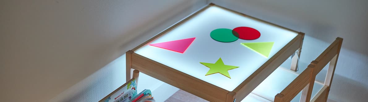 Lichttafel maken eindresultaat met vormen