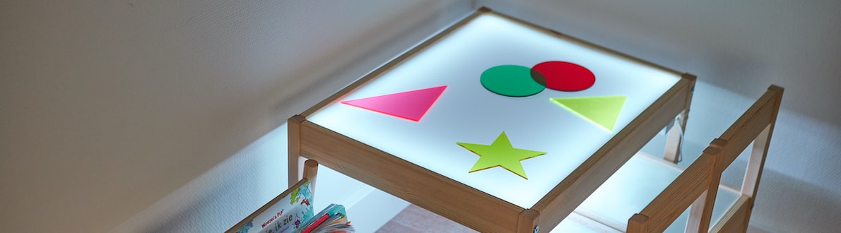 Lichttafel maken eindresultaat met vormen
