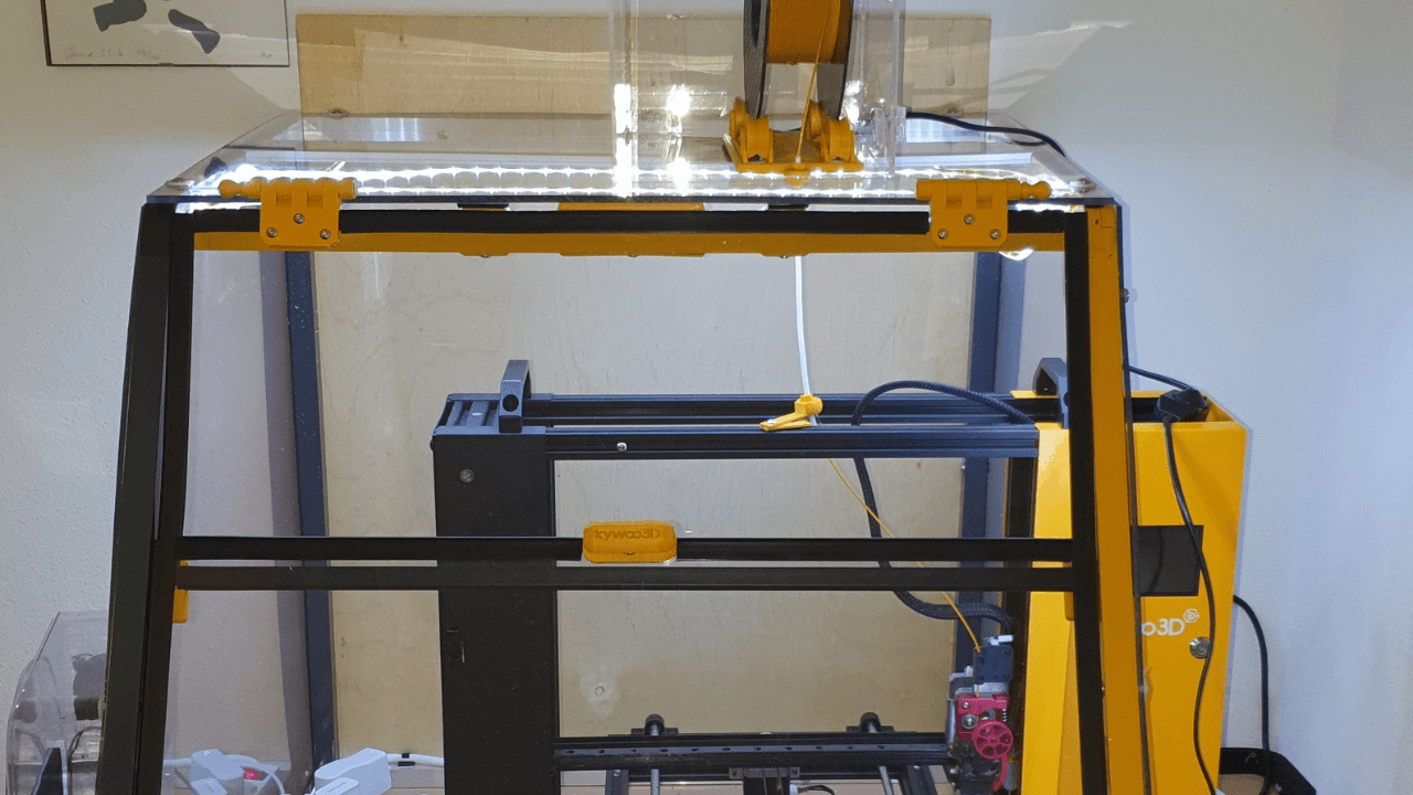 Ombouw voor 3D-printer van transparant plexiglas