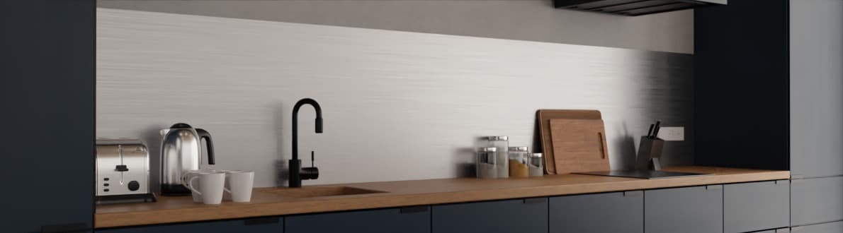 Keuken achterwand aluminium