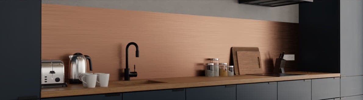 Keuken achterwand koper