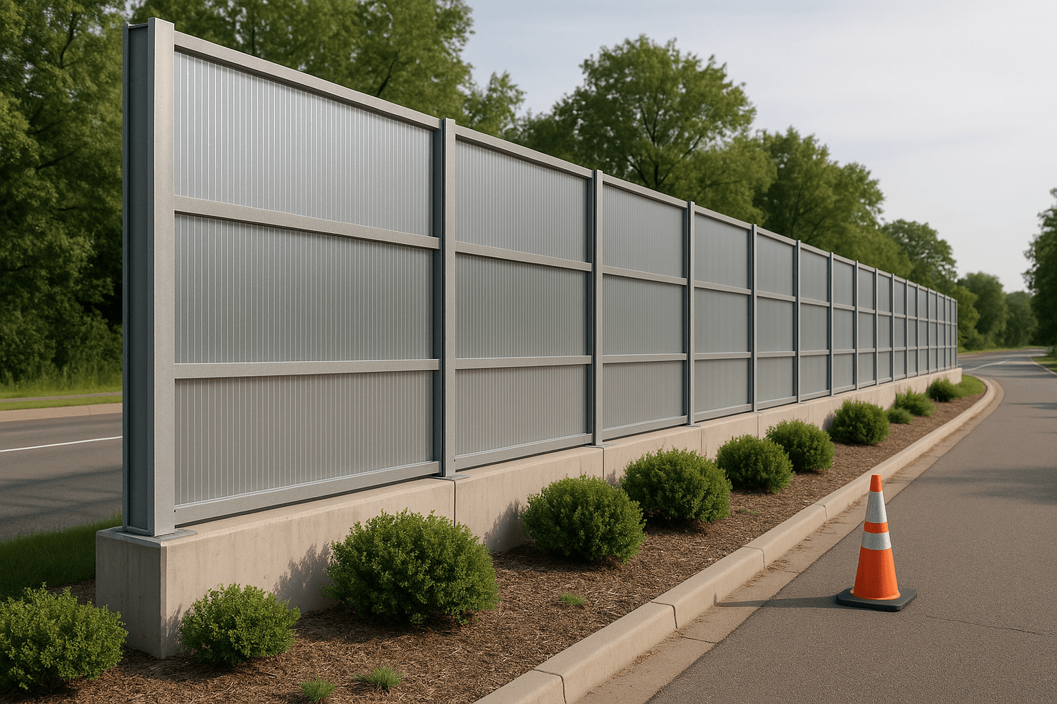 Geluidswal van polycarbonaat | Volledig op maat