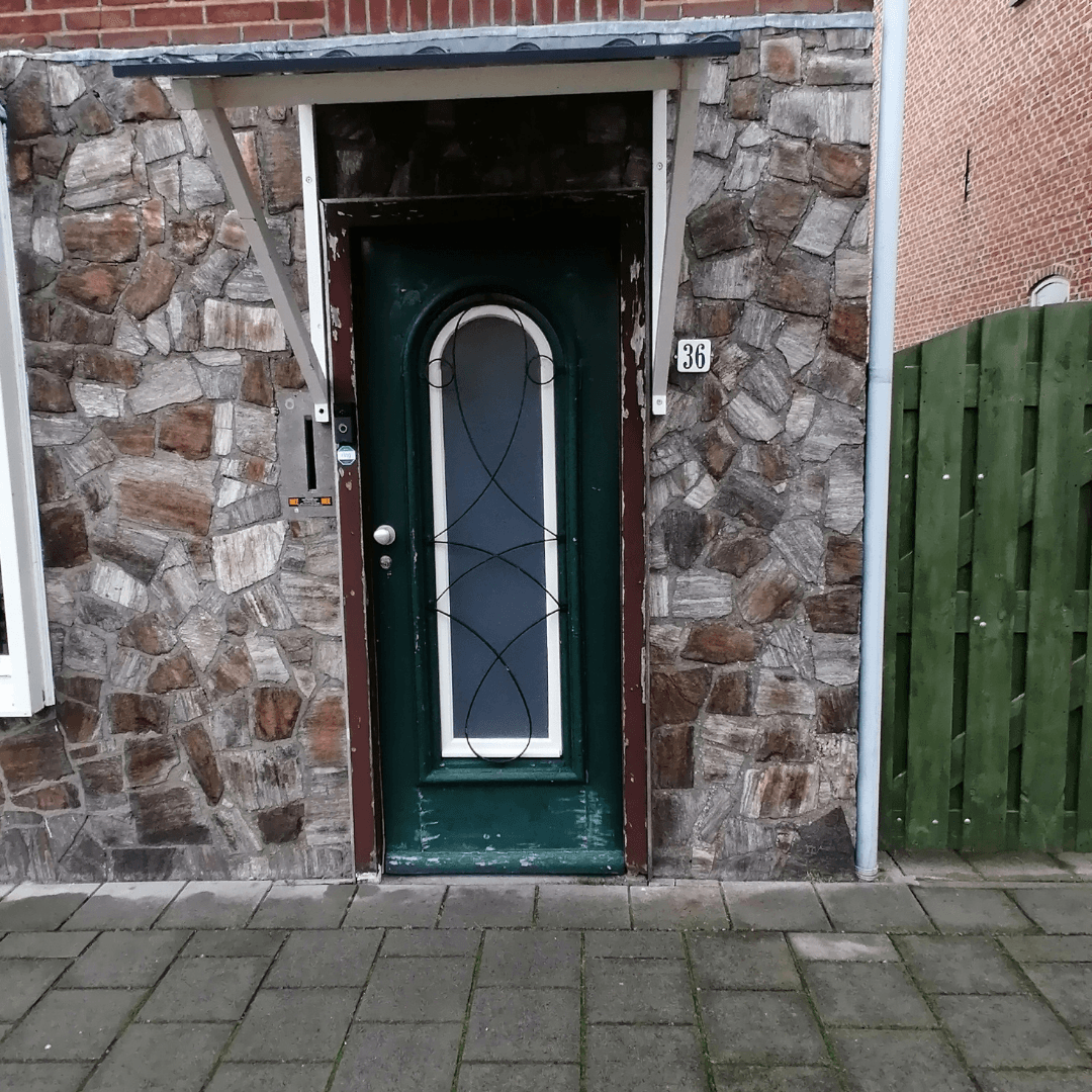 raam voordeur plexiglas eindresultaat vierkant