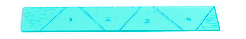 Hologram maken van plexiglas aftekenen van mal op strook