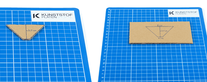 hologram maken van plexiglas - mal aftekenen op karton