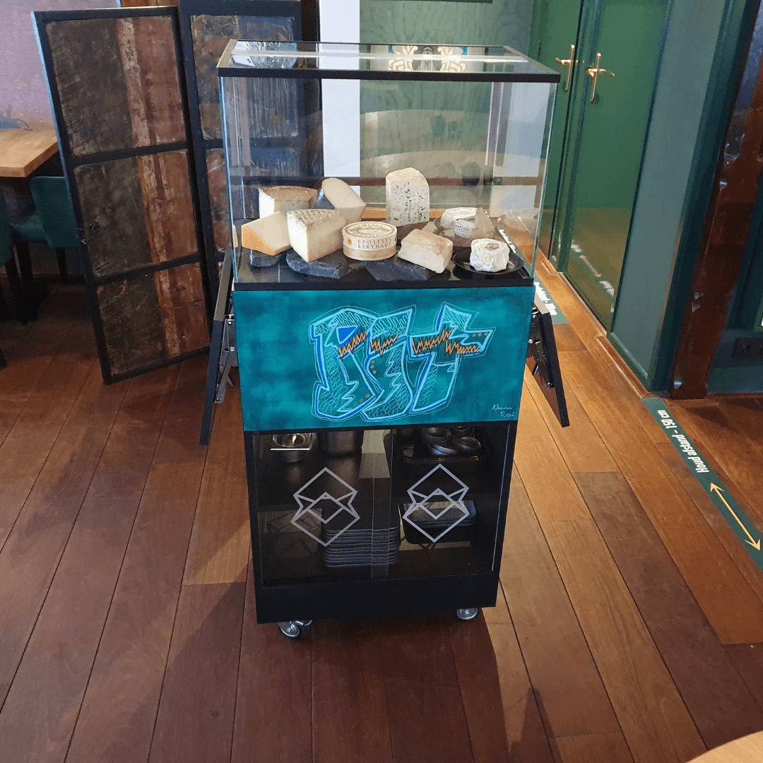 kaaswagen met plexiglas