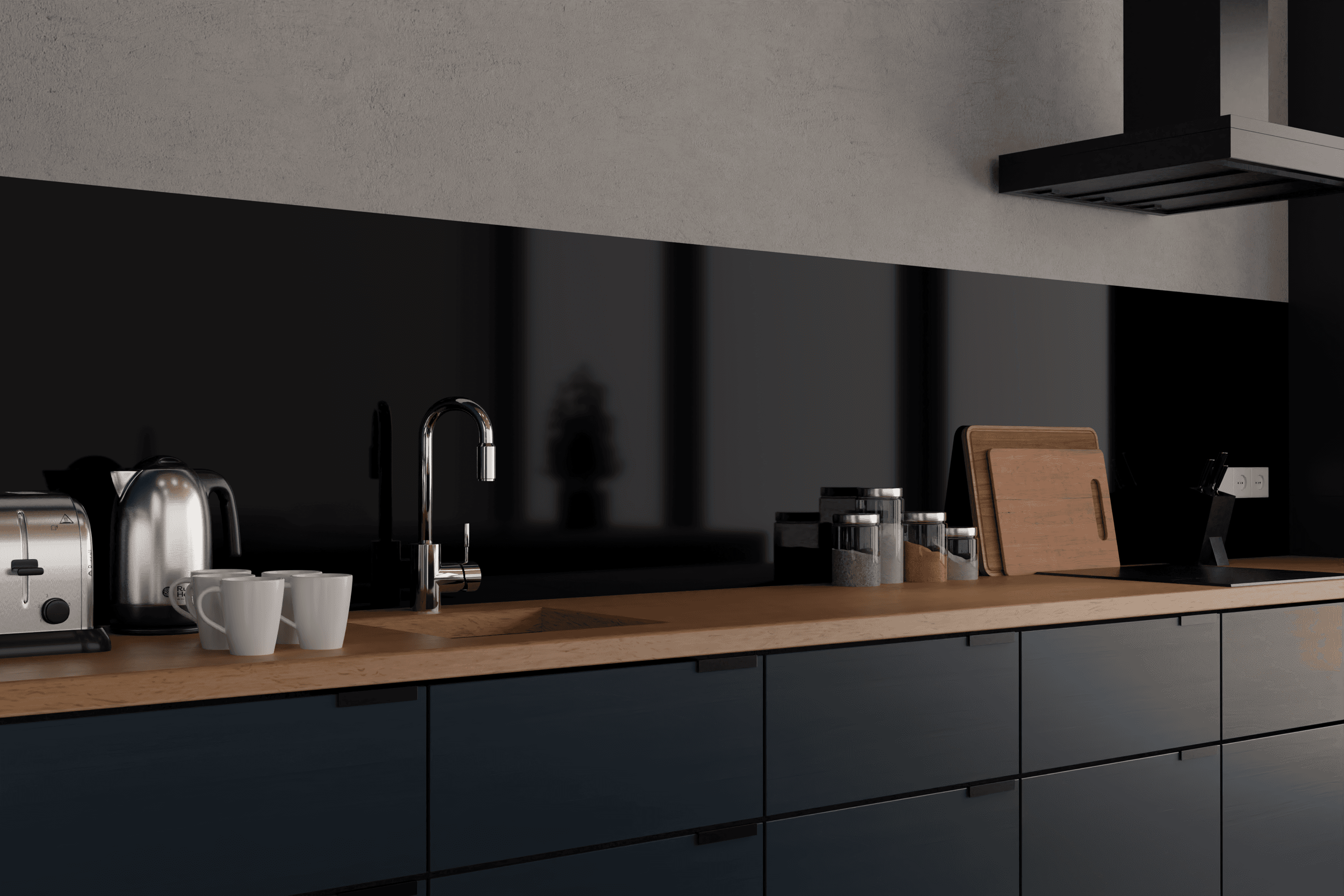 Zwarte keuken achterwand3