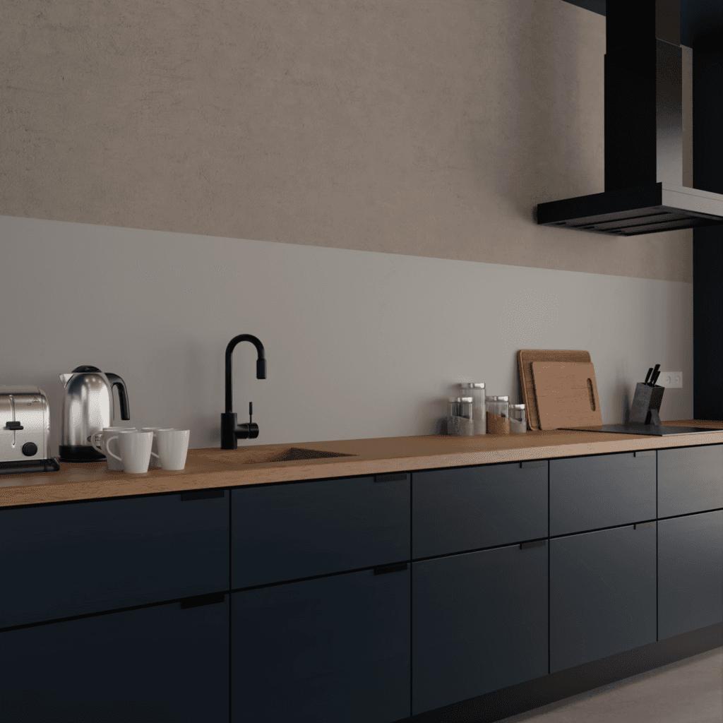 Keuken achterwand lichtgrijs HPL