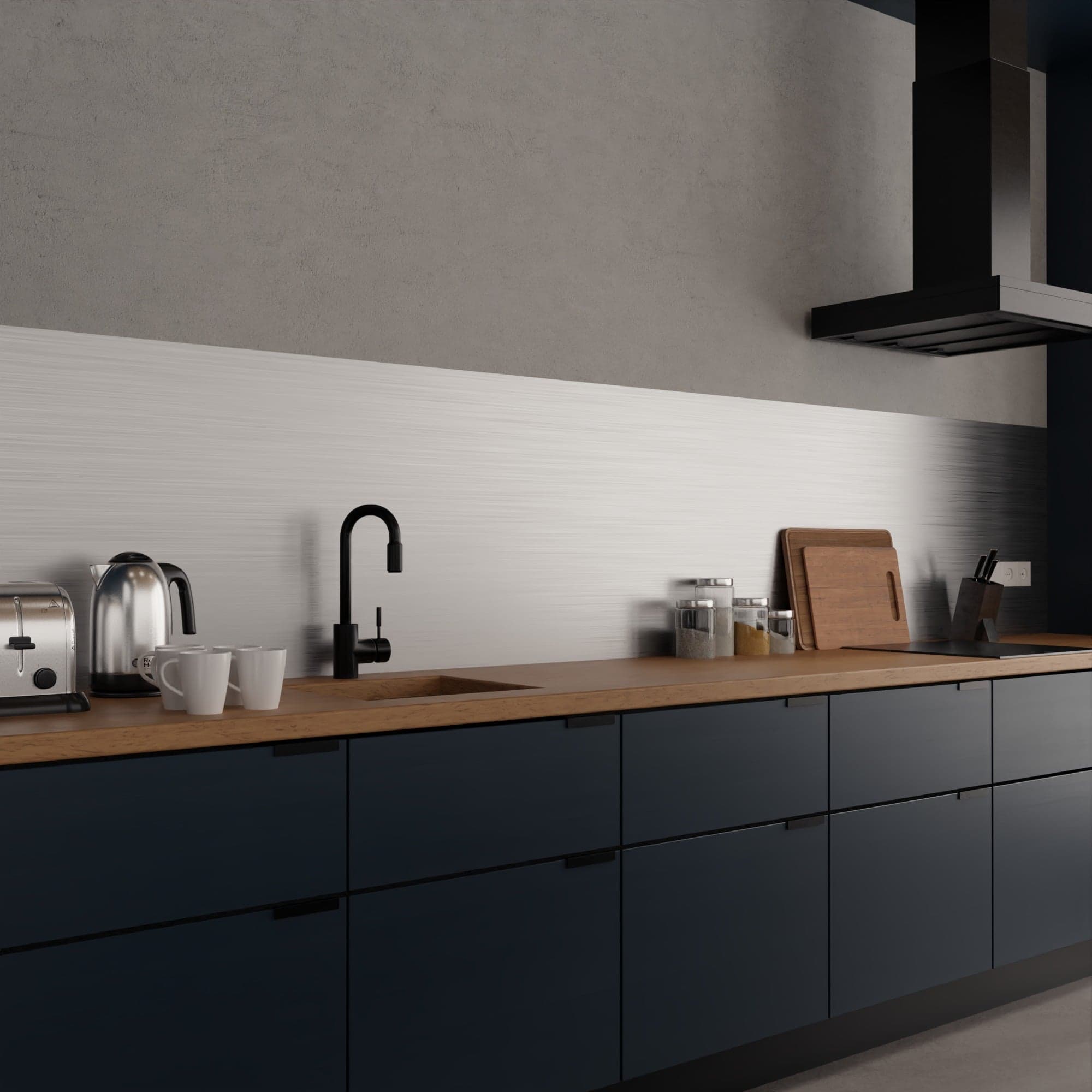Keuken achterwand aluminium