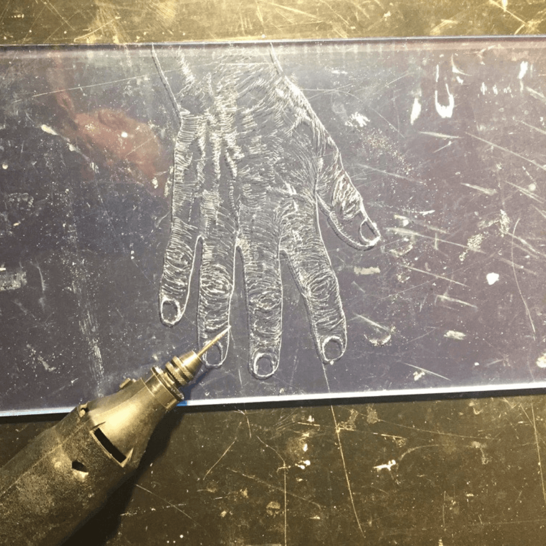 kunstbeeld van plexiglas® en metaal