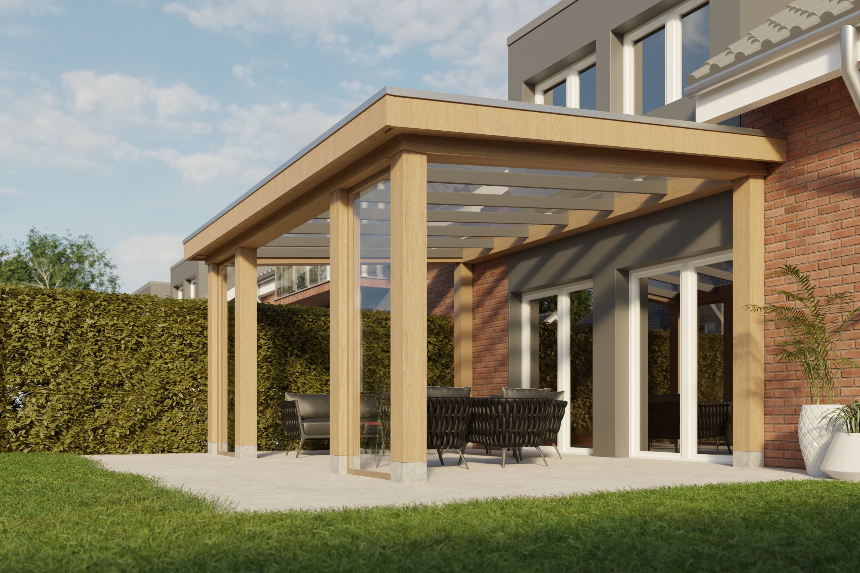Kunststof windscherm veranda