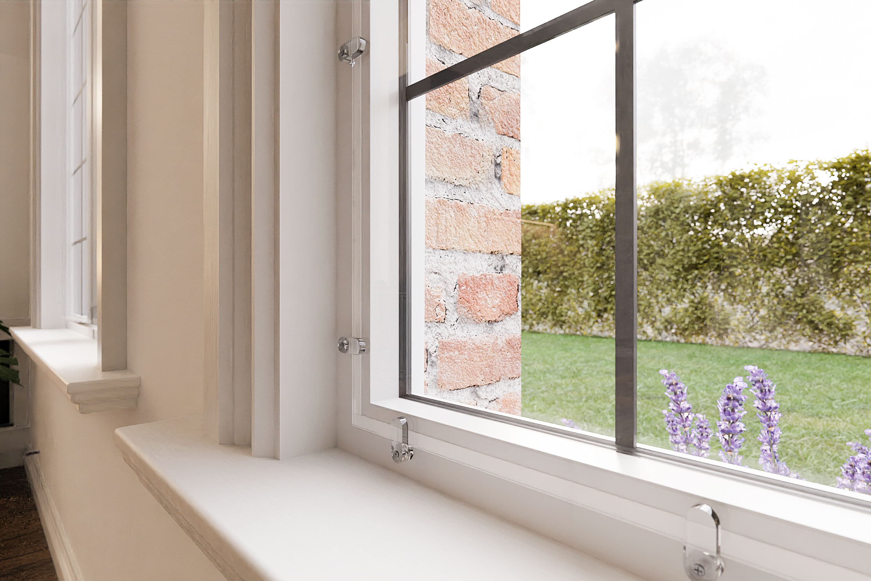 Voorzetramen glas in lood knevels