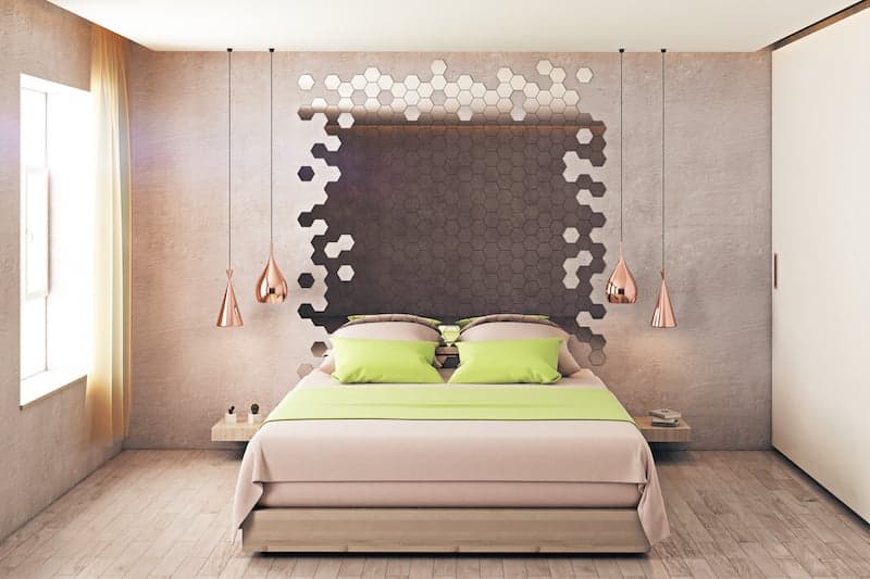 woondecoratie ideeën spiegelvormen spiegel hexagon