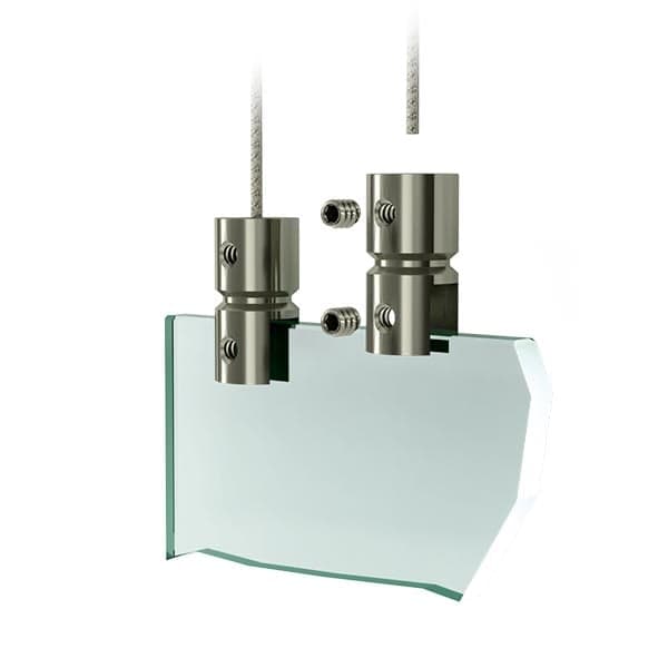 RVS plaathouder voor bovenmontage - ophangsysteem plexiglas scherm