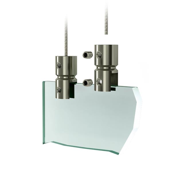 RVS plaathouder voor bovenmontage - ophangsysteem plexiglas scherm