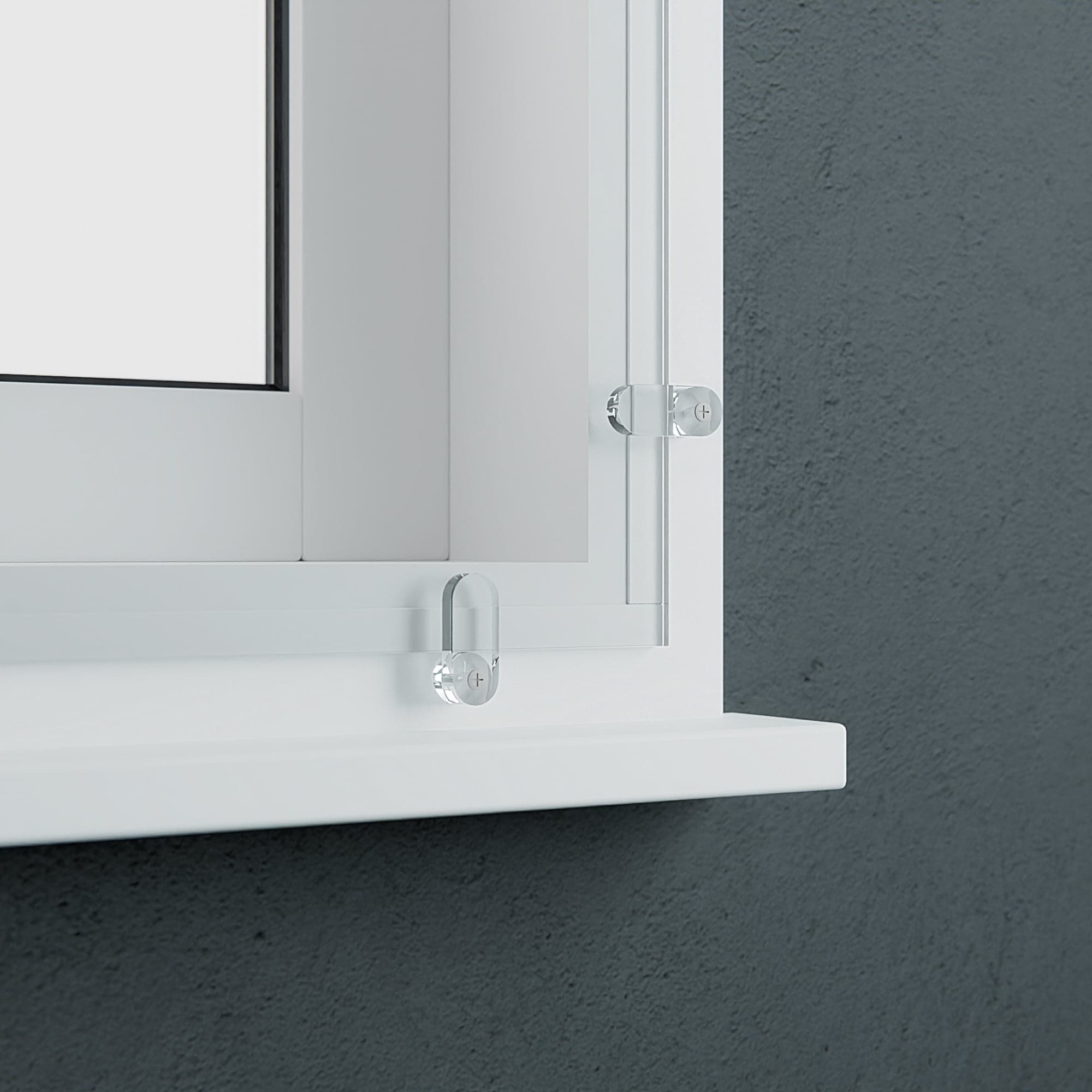Voorzetraam met knevels close up